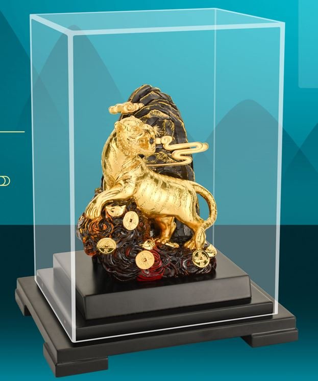 Tượng hổ dát vàng 24k _ MT GOLD ART Tương hổ phong thủy dát vàng - Quà tặng cao cấp, y nghĩa