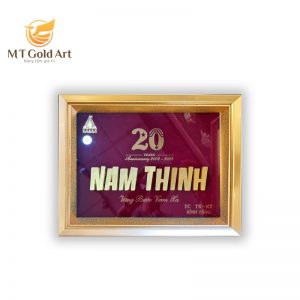 Tranh thiết kế theo yêu cầu dát vàng tranh logo 1