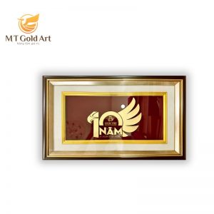 Tranh thiết kế theo yêu cầu dát vàng tranh logo theo yeu cau