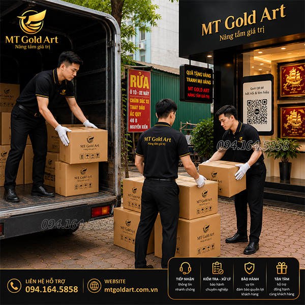 chính sách giao hàng nhanh chóng- an toàn- tận tâm tại quà vàng MT Gold Art