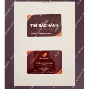 Tranh thiết kế theo yêu cầu dát vàng the bao hanh the kiem dinh chat luong san pham mtgoldart