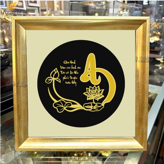 Tranh Chữ An dát vàng 24k 2020cm- Quà Tặng Ý Nghĩa quà tặng cao cấp ý nghĩa- tranh chữ an dát vàng