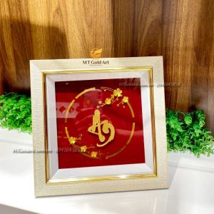 Tranh Chữ An dát vàng 24k 2020cm- Quà Tặng Ý Nghĩa tranh chu an2525 qua tang khach hang cao cap y nghia