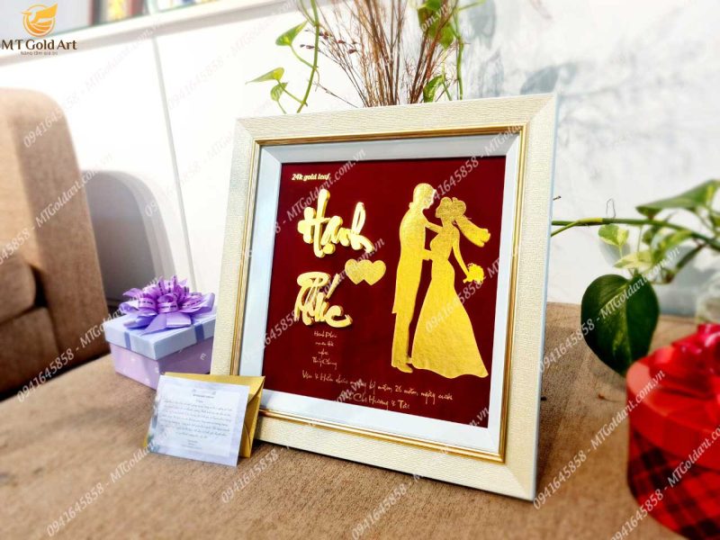 Tranh Chữ Hạnh Phúc Thiết Kế Theo Yêu Cầu- Quà Tặng Kỷ Niệm 26 Năm Ngày Cưới Anh Chị Hương Tài Tranh chữ Hạnh Phúc - Quà tặng kỷ niệm 26 năm ngày cưới.