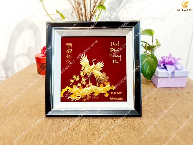 Tranh tùng hạc diên niên- Quà tặng kỷ niệm ngày cưới Robert & Nicole Tranh tùng hạc hiên diên- Quà tặng kỷ niệm ngày cưới Robert và Nicole