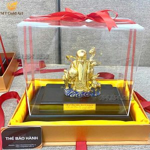 Quà tặng mừng thọ cao cấp- tượng ông thọ dát vàng