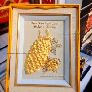 tranh doi chim cong hoa mau don qua cuoi tang cap doi Robin Huong1