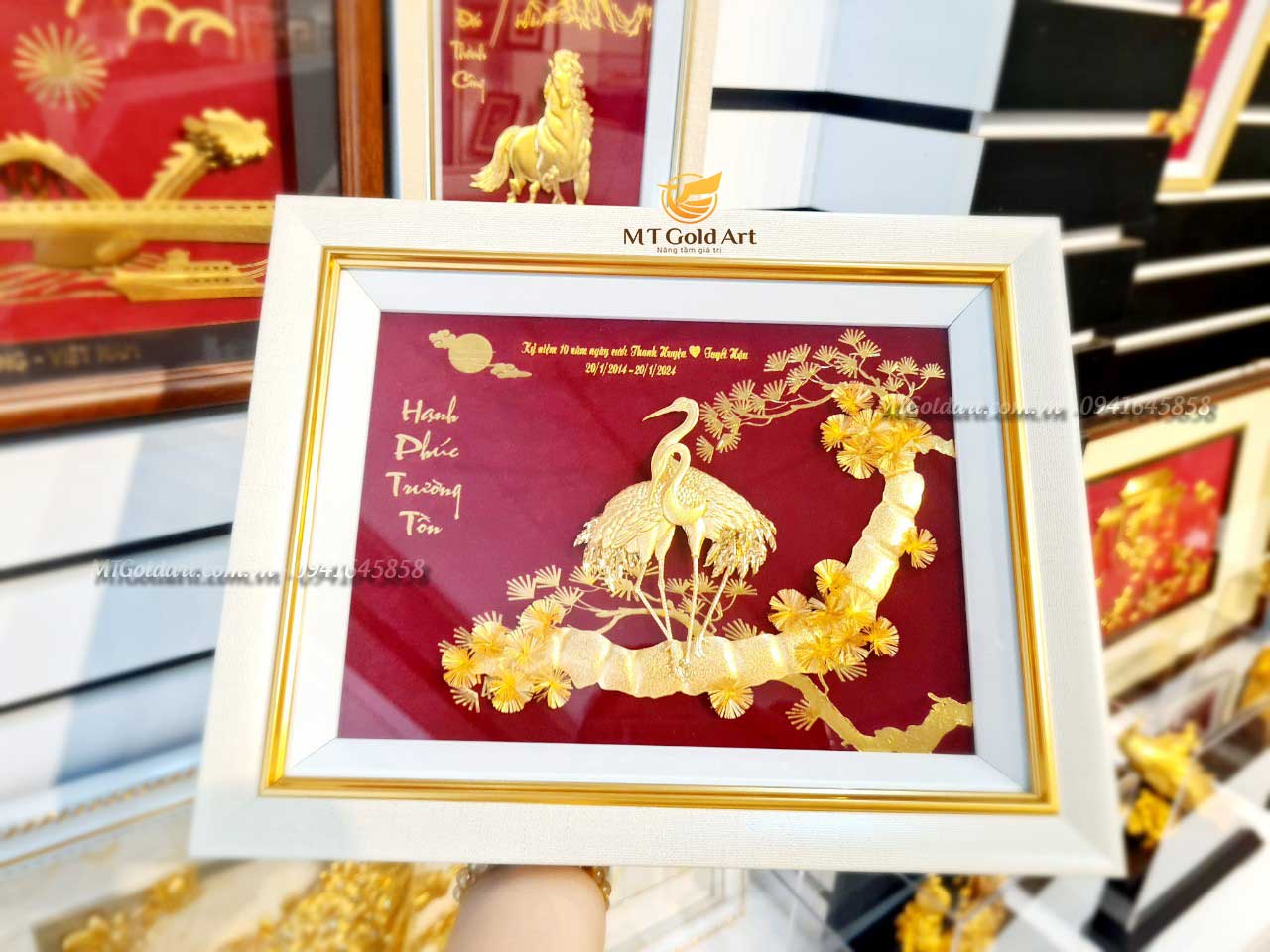 Quà Tặng Kỷ Niệm Ngày Cưới : 25+ Xu Hướng Quà tặng Cao Cấp, Ý Nghĩa Tranh tùng hạc hiên diên- quà tặng kỷ niệm 10 năm ngày cưới Thanh Huyện- Thúy Hậu