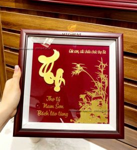 tranh chữ thọ- quà mừng thọ bà ý nghĩa