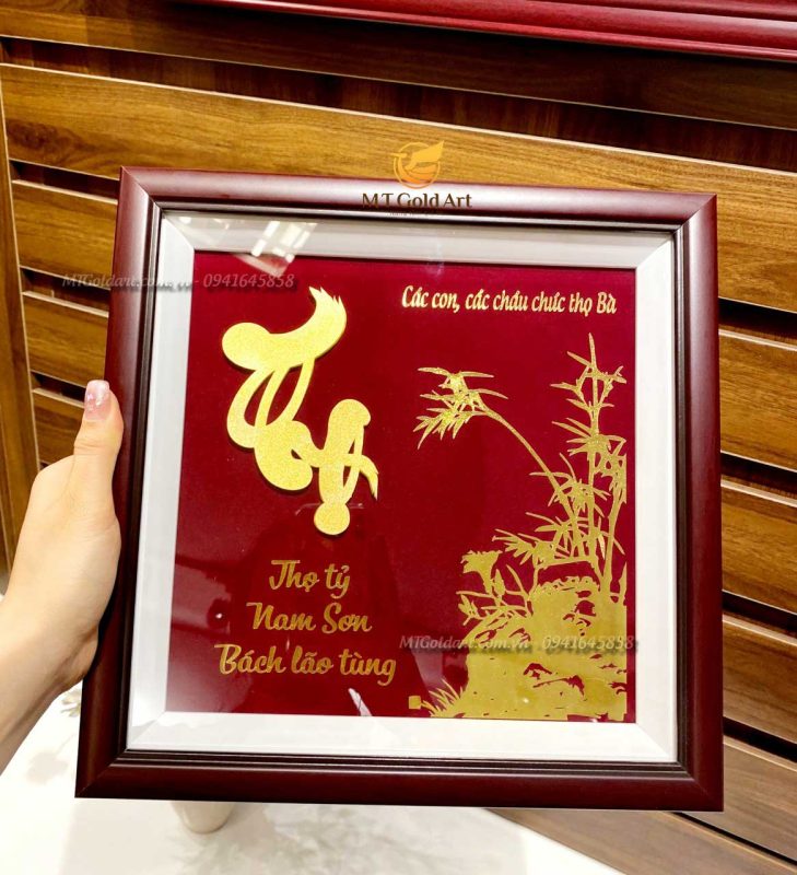 tranh chữ thọ- quà mừng thọ bà ý nghĩa