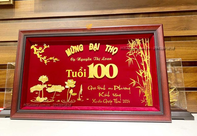 Tranh Thiết Kế Theo Yêu Cầu-Quà Tặng Mừng Đại Thọ 100 Tuổi Quà mừng đại thọ cụ 100 tuổi- tranh thiết kế theo yêu cầu