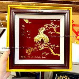 tranh tùng hạc- Quà mừng thọ ông 70 tuổi