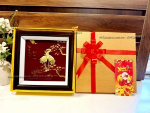 Tranh tùng hạc- Quà mừng thọ ông 70 tuổi