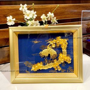 Tranh tùng hạc diên niên – Quà cưới, quà mừng thọ cao cấp (25x32cm) tranh tung hac 2532 qua tang ky niem ngay cuoi y nghia1