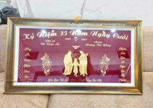 quà tặng 35 năm ngày cưới phê rô Đỗ Khắc Ân và Anna Hoàng Thị Hồng- tranh thiết kế theo yêu cầu