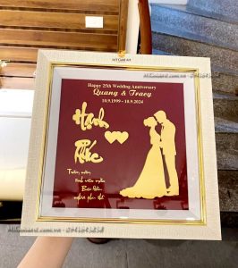 quà tặng 25 năm ngày cưới Quang- Tracy- tranh cô dâu chú rể