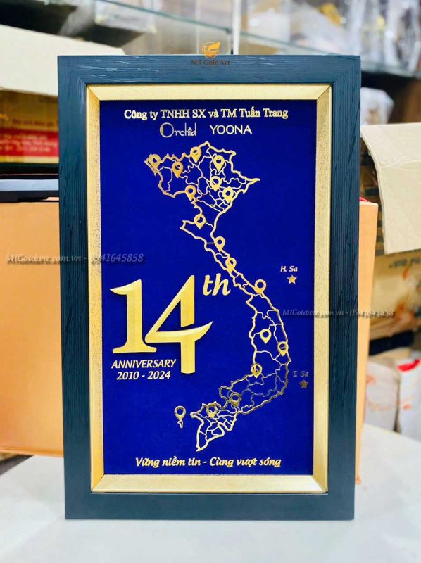 quà tặng kỷ niệm 14 năm thành lập công ty SX Và TM Tuấn Trang- Tranh thiết kế theo yêu cầu