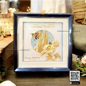 quà cưới tặn cặp đôi Trinh Hoang- Hien Tran- tranh cô dâu chú rể