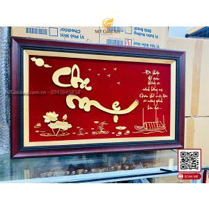 Tranh chữ cha mẹ dát vàng 24k qua tang cha me y nghia tranh chu cha me