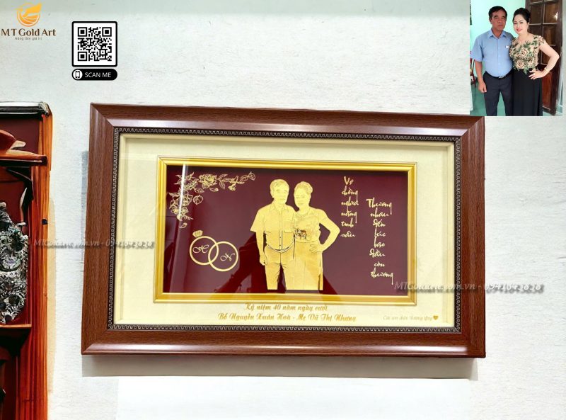 Quà Tặng Kỷ Niệm 40 Năm- Tranh Chân Dung Bố Mẹ Thiết Kế Theo Yêu Cầu quà tặng kỷ niệm 40 năm kỷ niệm ngày cưới bố mẹ- tranh chân dung bố mẹ thiết kế theo yêu cầu