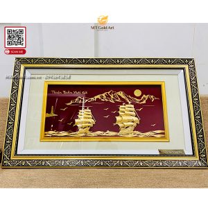 quà tặng sinh nhật đối tác- công ty Ngô Vy- Tranh thuyền thuận buồm xuôi gió