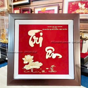 quà 20.11 tặng cô giáo- Nguyễn Thị Thu Hương- tranh chữ tri ân dát vàng