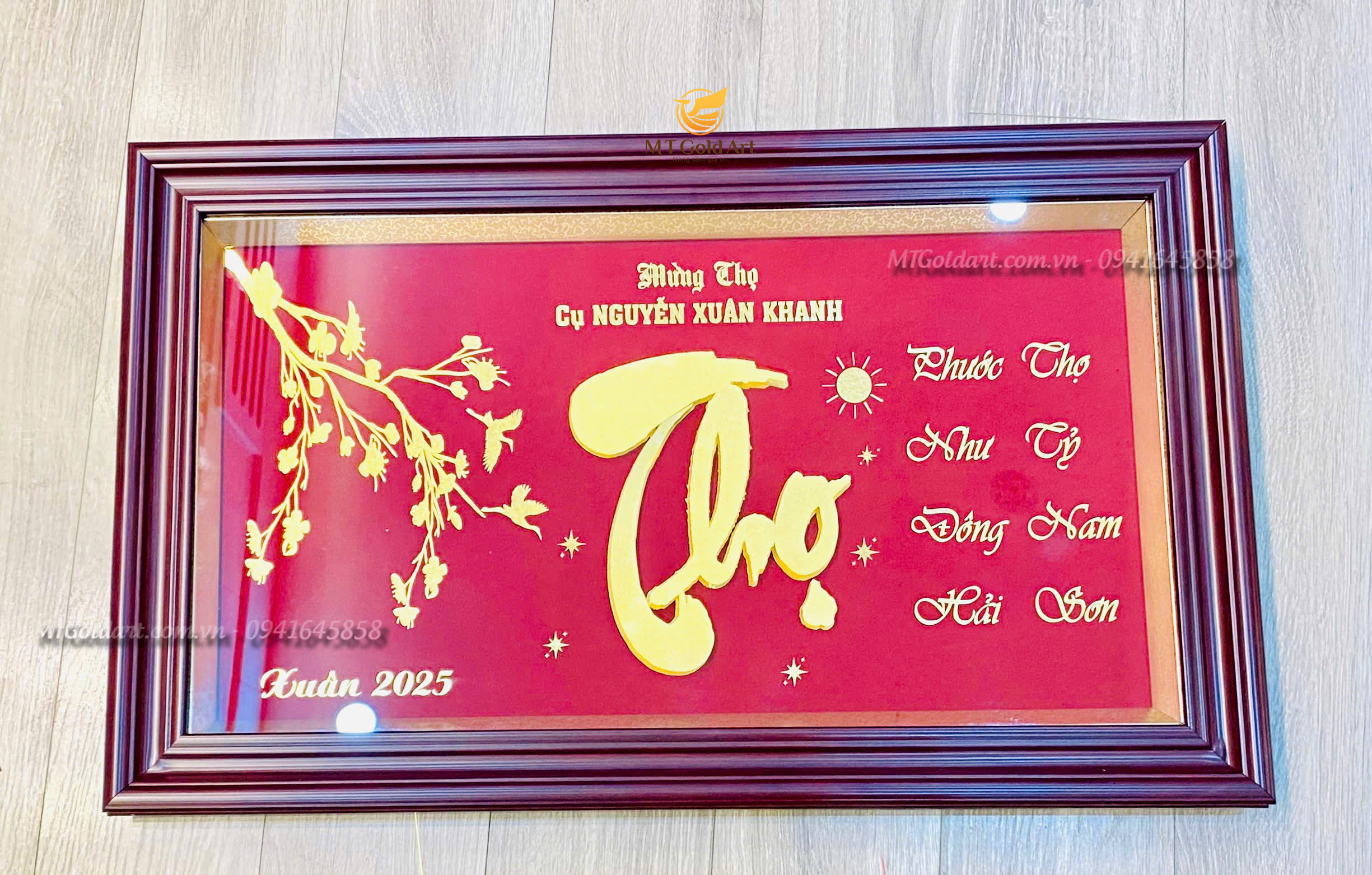 quà mừng thọ cụ Nguyễn Xuân khanh- Xuân 2025- Tranh chữ Thọ dát vàng quà mừng thọ cụ Nguyễn Xuân khanh- Xuân 2025- Tranh chữ Thọ dát vàng