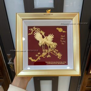 quà kỷ niệm 40 năm ngày cưới- ông bà lễ dũng- vũ thoa-tranh tùng hạc hiên diên dát vàng