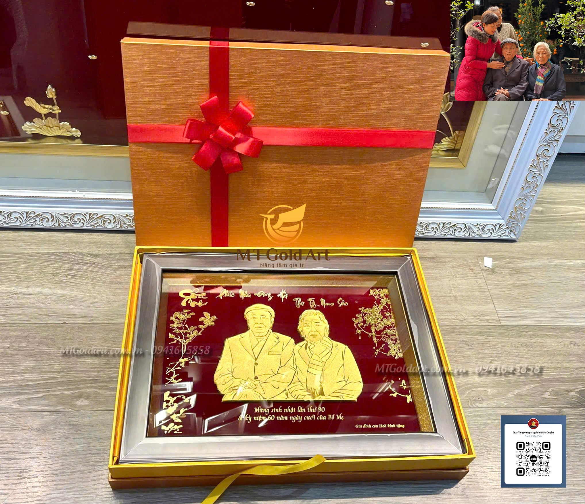 Quà Tặng Kỷ Niệm Ngày Cưới : 25+ Xu Hướng Quà tặng Cao Cấp, Ý Nghĩa quà tặng kỷ niệm 60 năm ngày cưới bố mẹ- tranh chân dung bố mẹ dát vàng