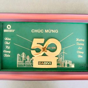 Tranh 50 Năm Kỷ Niệm Thành Lập (40x65cm) qua 50 nam thanh lap trung tam kiem dinh QUATEST3 Tranh dat vang thiet ke rieng1