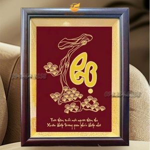 quà mừng thọ ý nghĩa- tranh chữ thọ dát vàng