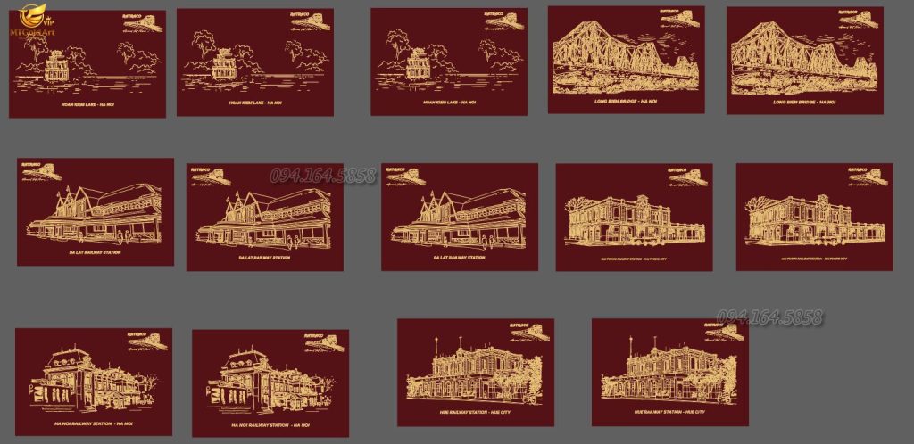 Bản thiết kế 3d tranh văn hóa việt nam- quà tết - Công ty cổ phần vận tải và thương mại đường sắt- tranh văn hóa di sản Việt Nam