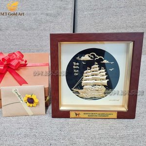 Quà tặng đối tác HAVICO- tranh thuyền buồm mạ vàng