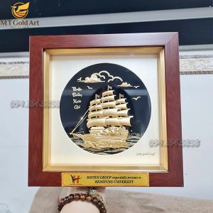 Quà tặng đối tác HAVICO- tranh thuyền buồm mạ vàng
