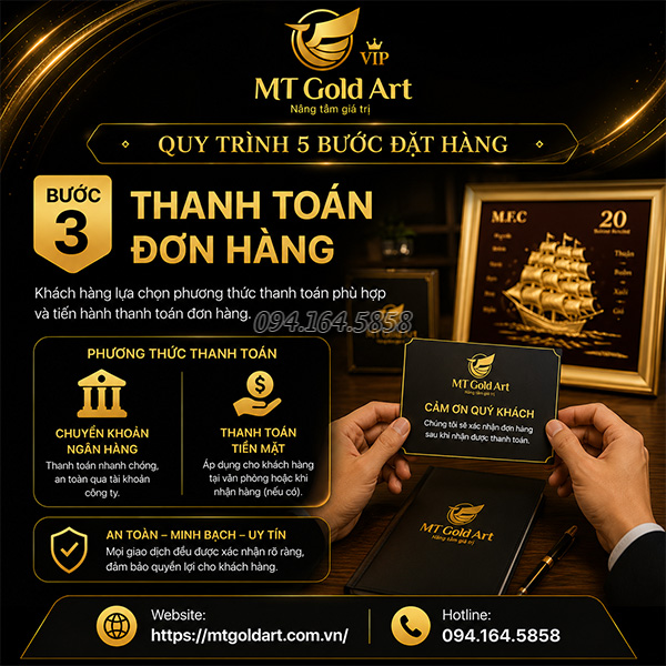 Quy Trình Đặt Hàng Quy trình đặt hàng chuyên nghiệp tại quà vàng MT Gold Art
