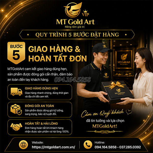 Quy Trình Đặt Hàng Quy trình đặt hàng chuyên nghiệp tại quà vàng MT Gold Art