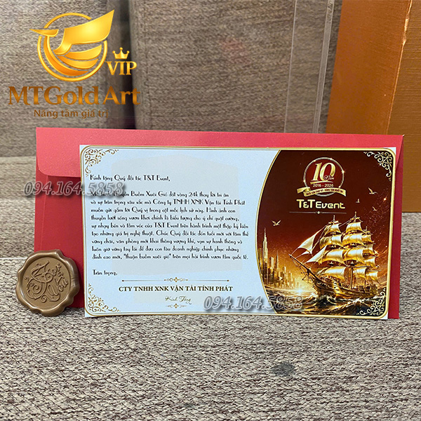 thiệp quà tặng thiết kế theo yêu cầu tại quà vàng MT Gold Art