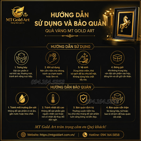 Hướng dẫn sử dụng và bảo quản quà tặng vàn