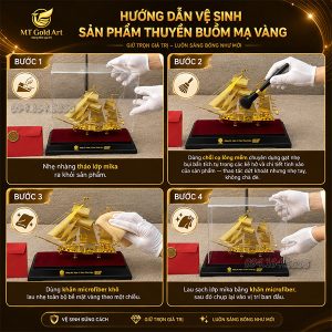 Hướng dẫn vệ sinh sản phẩm thuyền buồm mạ vàng tại quà vàng MT Gold Art