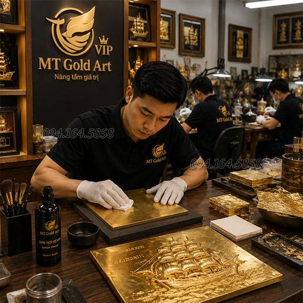 Quy trình mạ- dát vàng nghiêm ngặt tại quà vàng MT Gold Art
