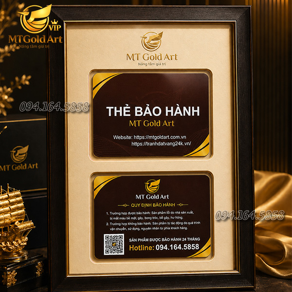 Thẻ bảo hành quà tặng vàng MT Gold Art
