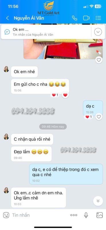 Phản hồi chân thực của khách hàng về sản phẩm của quà vàng MT Gold Art Phản hồi chân thực của khách hàng về sản phẩm của quà vàng MT Gold Art