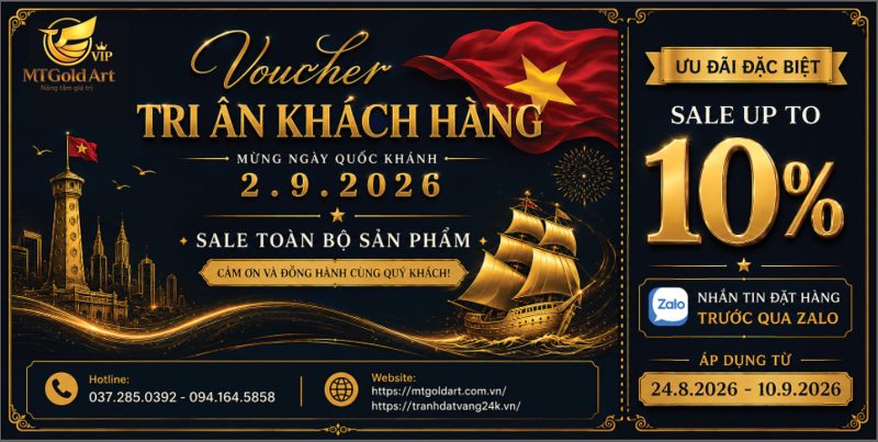 Voucher tri ân khách hàng nhân dịp 2.9 của Quà vàng MT Gold Art
