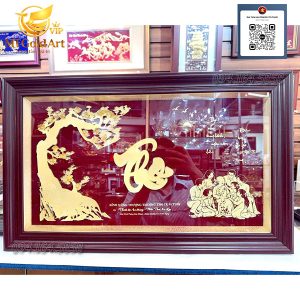 Tranh chữ thọ thiết kế dát vàng - quà mừng thọ cụ 95 tuổi