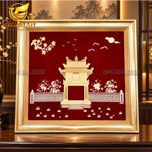 Tranh văn miếu quốc tử giám - quà tặng khách nước ngoài cao cấp